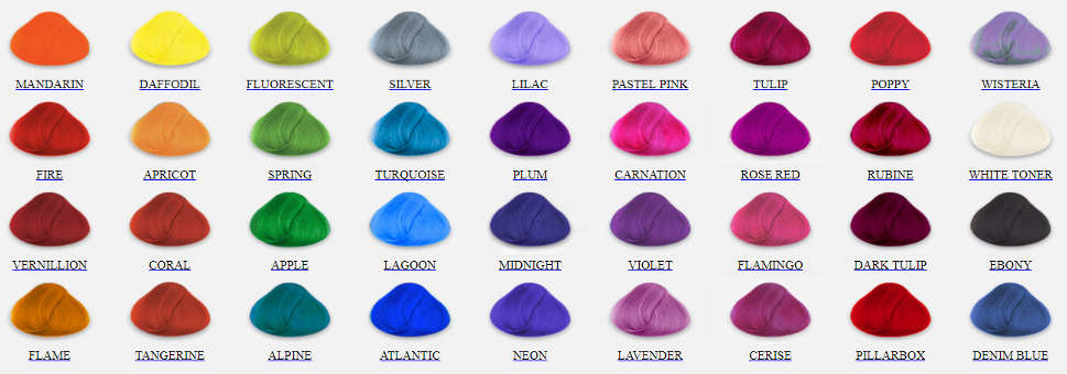 directions hair dye shades