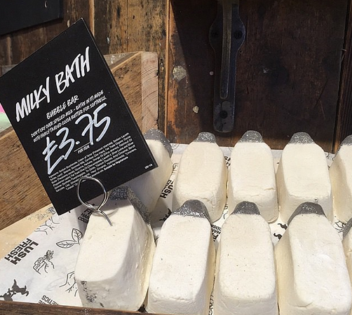 Lush Milky Bath Bubble Bar bottles