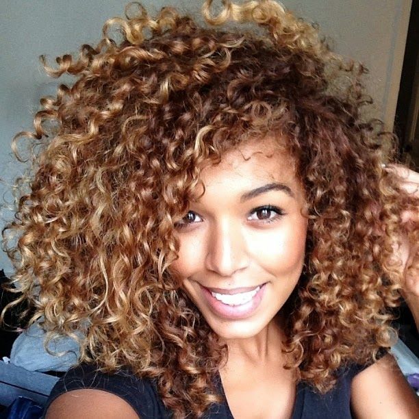 Blonde Highlights On Black Hair Curly