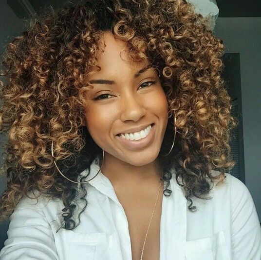 Black Curly Hair Blonde Highlights