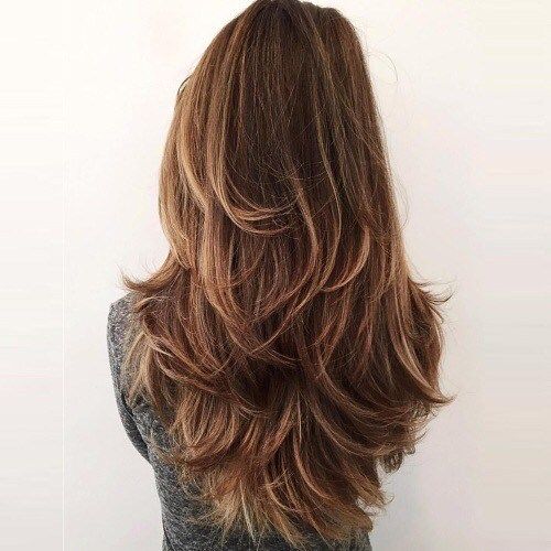 V Shape Thick Long Layered Hair