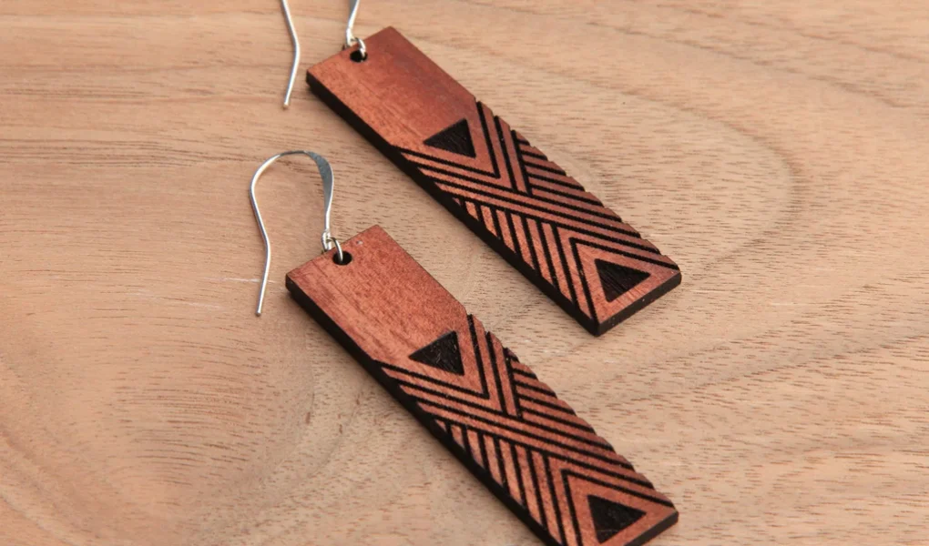 Earrings made of wood