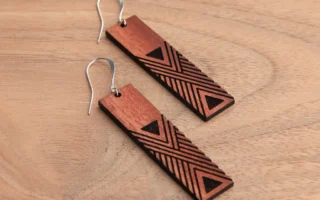 Earrings made of wood