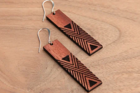 Earrings made of wood