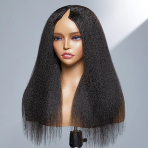 A mannequin head with long hair Description automatically generated